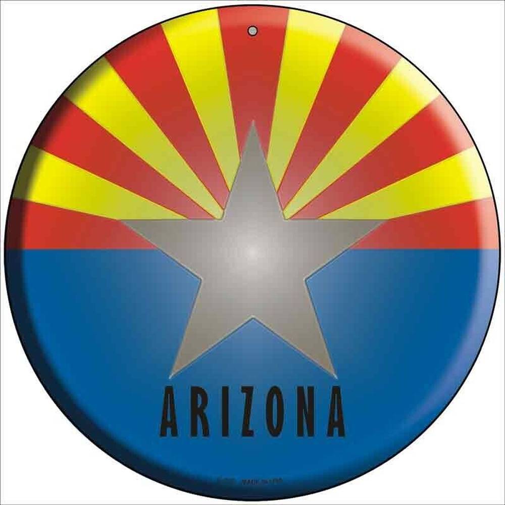 Arizona State Flag Novelty 8" Metal Circular Sign NEW! Home & Garden:Home Décor:Plaques & Signs Style Your Walls